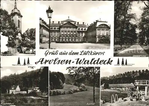 Arolsen Stadtkirche Residenzschloss Gr Allee Fischhaus Aartal Schwimmbad