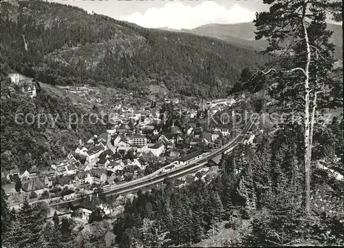 Hornberg Schwarzwald Total mit Schwarzwaldbahn Kat. Hornberg