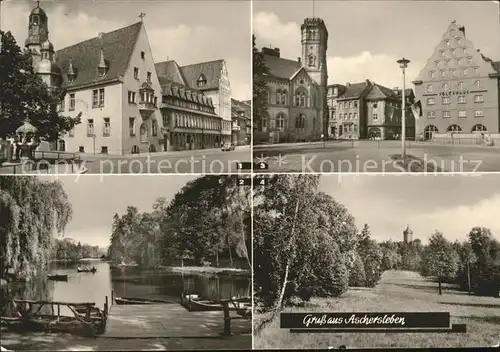 Aschersleben Rathaus Gondelteich Volkshaus Westdorfer Warte / Aschersleben /Salzlandkreis LKR