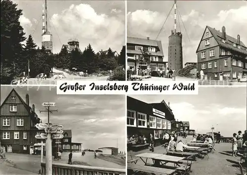 Inselsberg Schmalkalden Gr Inselsberg Sendeturm Wegweiser Gasthaus Stoehr Kat. Schmalkalden