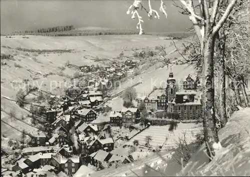 Lauscha Winterpanorama mit Schloss Kat. Lauscha