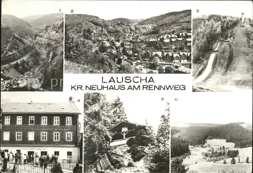 Lauscha Teilansicht Schanzen Anlage Museum Lauschenstein Schutzhuette Waldbad Kat. Lauscha