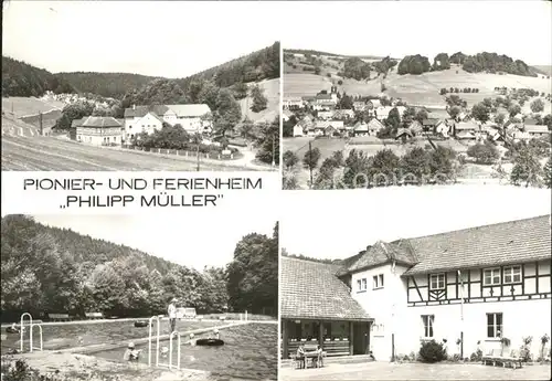 Erdmannsdorf Augustusburg Pionier und Ferienheim Philipp Mueller Schwimmbad Kat. Augustusburg
