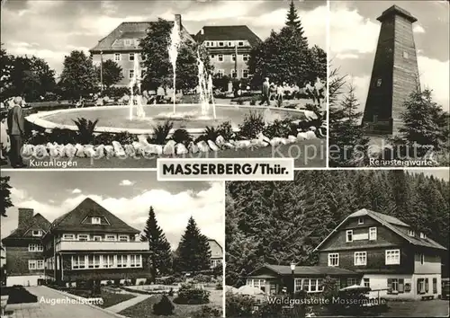 Masserberg Kuranlagen Rennsteigwarte Augenheilstaette Waldgasthof Massermuehle Kat. Masserberg