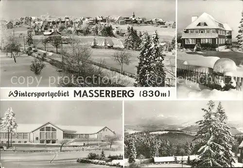 Masserberg Winter Panorama Sporthalle Wohnhaus Kat. Masserberg
