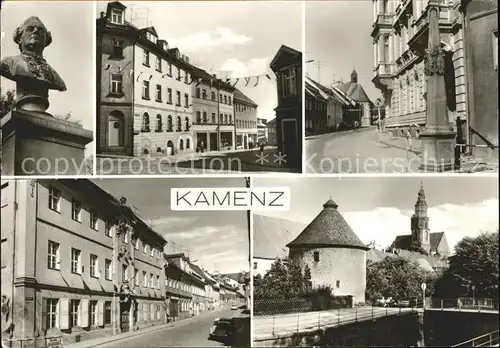 Kamenz Sachsen Lessingbueste Bautzener Str Postsaeule Pechhuette Basteiturm Kat. Kamenz
