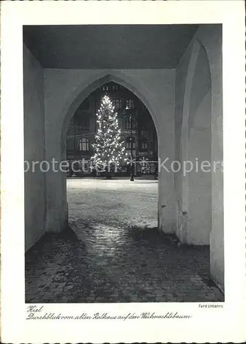 Kiel Durchblick vom alten Rathaus Weihnachtsbaum Kat. Kiel
