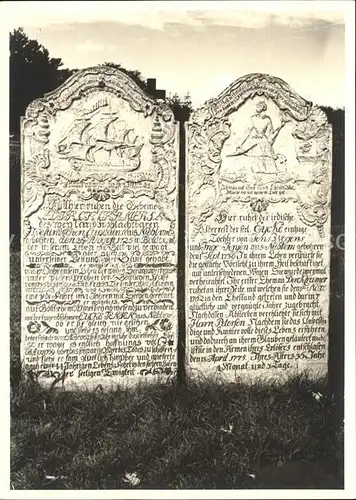 Wyk Foehr Grabsteine im Friedhof Nieblum Kat. Wyk auf Foehr