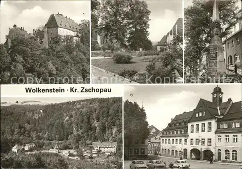 Wolkenstein Erzgebirge Schloss Karl Marx Platz Postmeilensaeule Wolkensteiner Schweiz Markt Kat. Wolkenstein