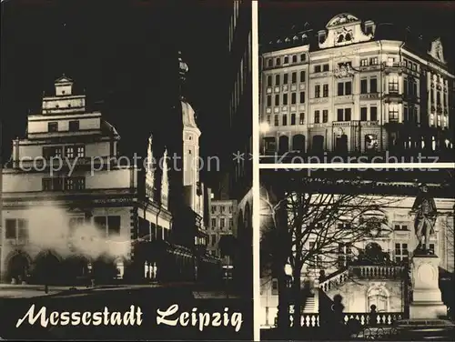 Leipzig Altes Rathaus Romanushaus Alte Boerse Nachtaufnahmen Kat. Leipzig