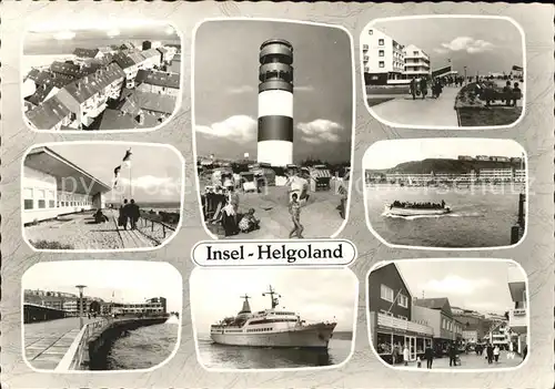 Helgoland Teilansichten Leuchtturm Fahrgastschiff Strand Promenade / Helgoland /Pinneberg LKR