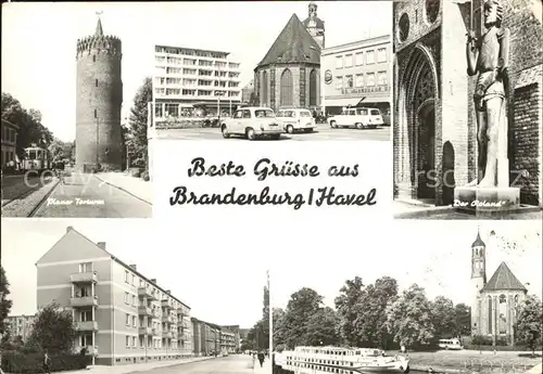 Brandenburg Havel Plauer Torturm Der Roland Strassenpartie Kirche Kat. Brandenburg