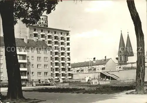 Frankfurt Oder Hochhaus Gr Orderstr und Friedenskirche Kat. Frankfurt Oder