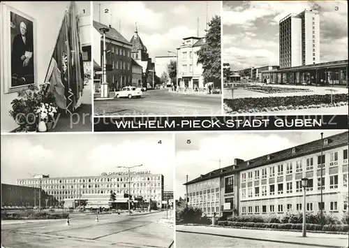 Guben Wilh Pieck Gedenkstaette und Strasse Obersprucke Chemiekombinat Polytech Oberschule Kat. Guben