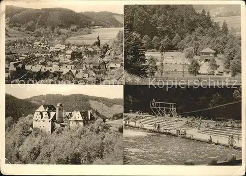 Leutenberg Thueringen Teilansicht Friedensburg Schwimmbad Kat. Leutenberg