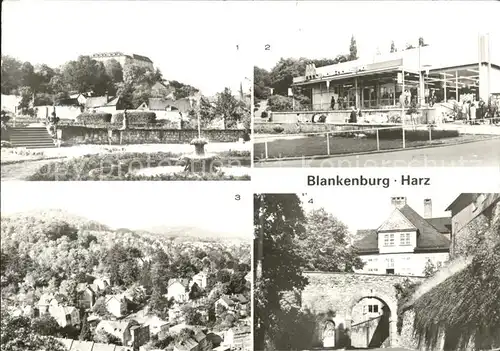 Blankenburg Harz Terrassengarten Schloss HO Kaufhalle Ortsblick Schlosseingang Kat. Blankenburg
