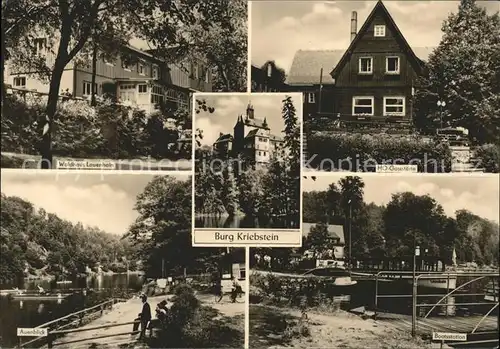 Kriebstein Waldhaus Lauenhain Burg HO Gaststaette Auenblick Bootsstation Kat. Kriebstein