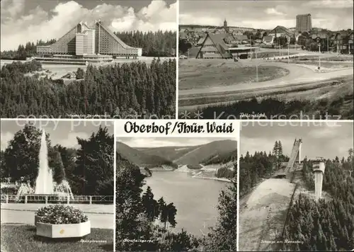 Oberhof Thueringen Interhotel Panorama Teilansicht Springbrunnen Ohratalsperre Schanze am Rennsteig  Kat. Oberhof Thueringen