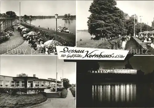 Dessau-Rosslau HO Gaststaette Kornhaus Terrasse Nachtaufnahme / Dessau-Rosslau /Anhalt-Bitterfeld LKR