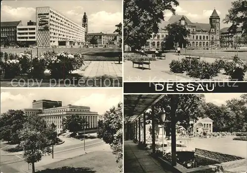 Dessau-Rosslau Scheibe Nord Postamt Landestheater Gaststaette Teehaeuschen / Dessau-Rosslau /Anhalt-Bitterfeld LKR