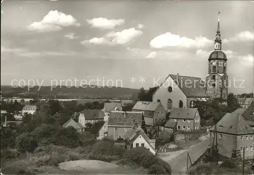 Dohna Sachsen Ortsblick mit Kirche Kat. Dohna Sachsen