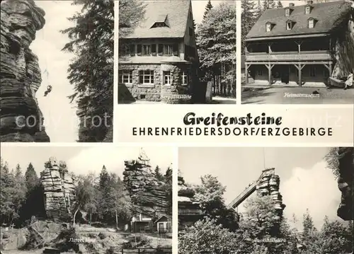 Ehrenfriedersdorf Erzgebirge Greifensteine Gaststaette Heimatmuseum Naturpark Aussichtsfelsen Kat. Ehrenfriedersdorf