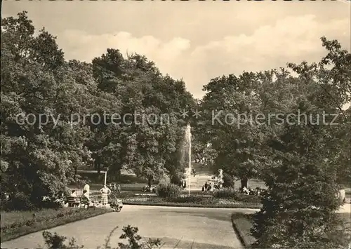 Freiberg Sachsen Park Brunnen Fontaene Kat. Freiberg