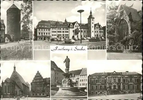 Freiberg Sachsen Rathaus Schloss Denkmal Kirche Kat. Freiberg