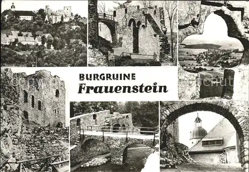 Frauenstein Sachsen Burgruine Teilansichten Kat. Frauenstein Sachsen