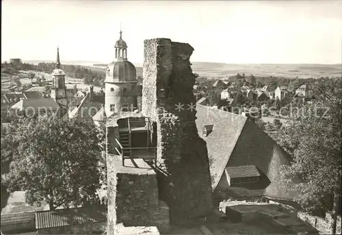 Frauenstein Sachsen Burgruine mit Schloss und Stadt Kat. Frauenstein Sachsen