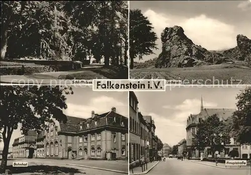 Falkenstein Vogtland Schlossfelsen Lachstein Bahnhof Hauptstr Kat. Falkenstein Vogtland