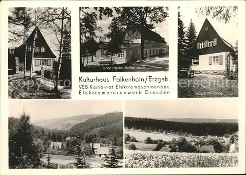 Falkenhain Altenberg Erzgebirge Kulturhaus Gaststaette Falkenhain Haus Felicitas Panorama Kat. Altenberg