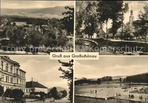 Grossschoenau Sachsen Hutbergblick Mandaupartie Schule Volksbad Kat. Grossschoenau Sachsen