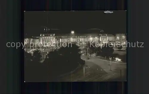 Leipzig Hauptbahnhof bei Nacht Kat. Leipzig