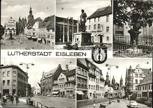 Eisleben Markt Rathaus Lenindenkmal Martindenkmal Aug Bebel Plan Sangerhaeuser Str Kat. Eisleben