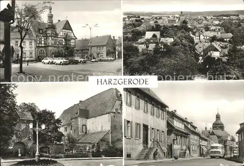 Harzgerode Markt Rathaus Teilansicht Schloss Oberstr Kat. Harzgerode