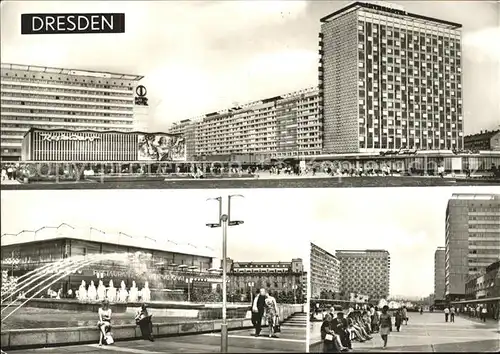 Dresden Interhotel Bastei und Newa Prager Str Wasserspiele