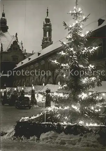 Dresden Striezelmarkt im Stallhof Gewehrgalerie Georgentorbau Turm Kath Hofkirche