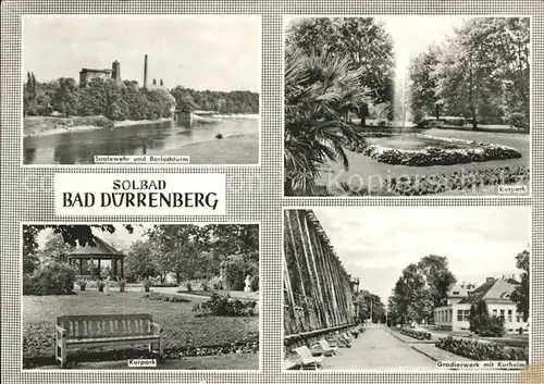 Bad Duerrenberg Saalewehr Berlachturm Kurpark Gradierwerk mit Kurheim Kat. Bad Duerrenberg