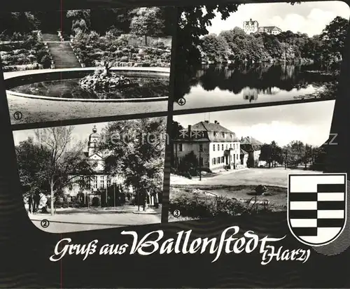 Ballenstedt Friedenspark Rathaus Wilh Pieck Allee Schloss Teich Kat. Ballenstedt