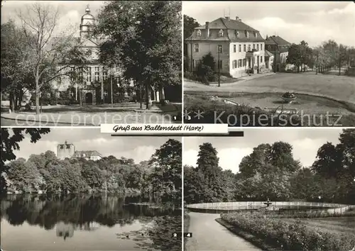 Ballenstedt Rathaus Schloss Teich Wilh Pieck Allee Friedenspark Kat. Ballenstedt