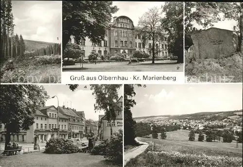 Olbernhau Erzgebirge Rungstock Oberschule Anton Guenther Gedenkstaette Thaelmann Platz Panorama Kat. Olbernhau
