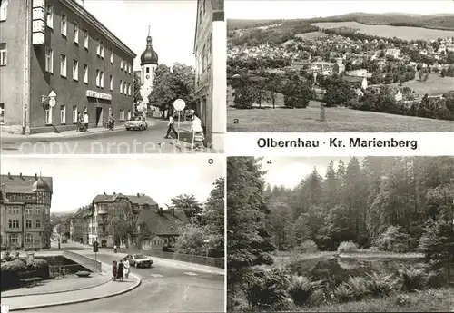 Olbernhau Erzgebirge Hotel Stadt Obernhau Total Kugelbruecke Pulvermuehlenteich Kat. Olbernhau