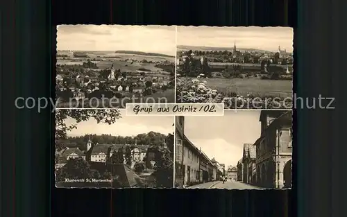 Ostritz Panorama Klosterstift Marienthal Strassenpartie Kat. Ostritz