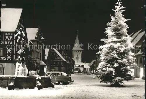 Gengenbach Markt Brunnen Weihnachtsbaum