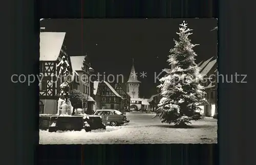 Gengenbach Markt Brunnen Weihnachtsbaum