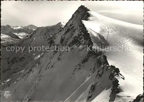 Rauris Sonnblick Gipfel mit Zittelhaus vom Fleisskees gesehen Kat. Rauris