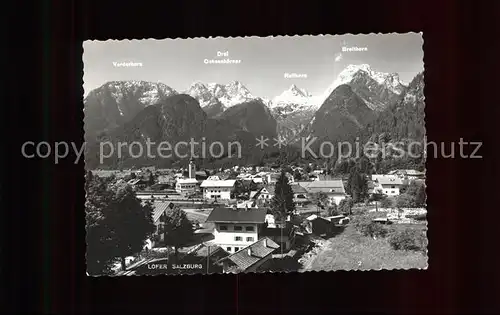 Lofer Ortsblick mit Alpenpanorama Kat. Lofer