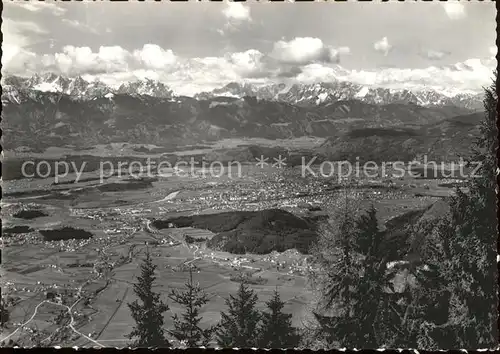 Villach Kaernten Blick von der Kanzelhoehe Julische Alpen Kat. Villach