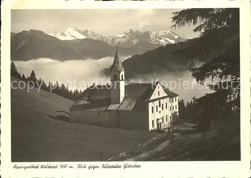 Matrei Osttirol Alpengasthof Waldrast mit Zillertaler Gletscher Kat. Matrei in Osttirol